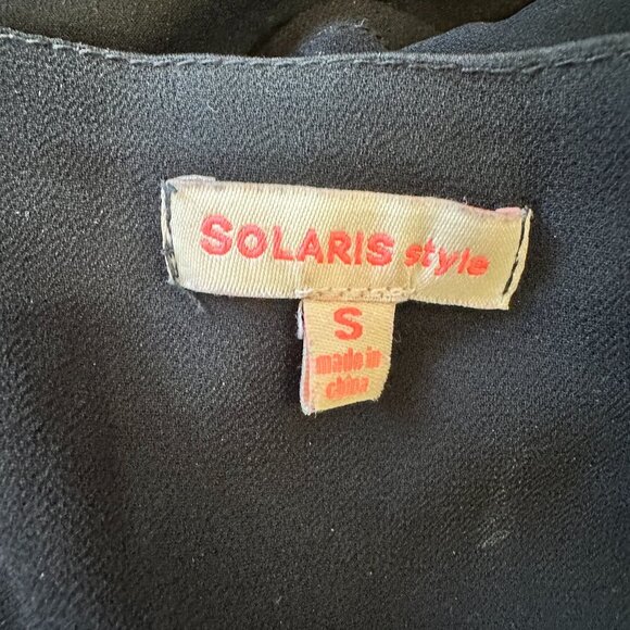 SOLARIS STYLE Classic Strappy Satiny Little Black Dress Size Small - Picture 8 of 9